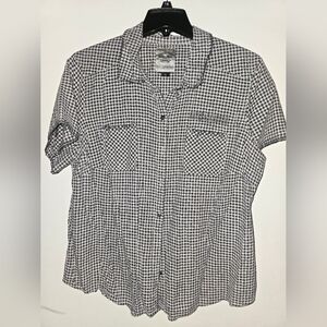 Women's black and white gingham shirt